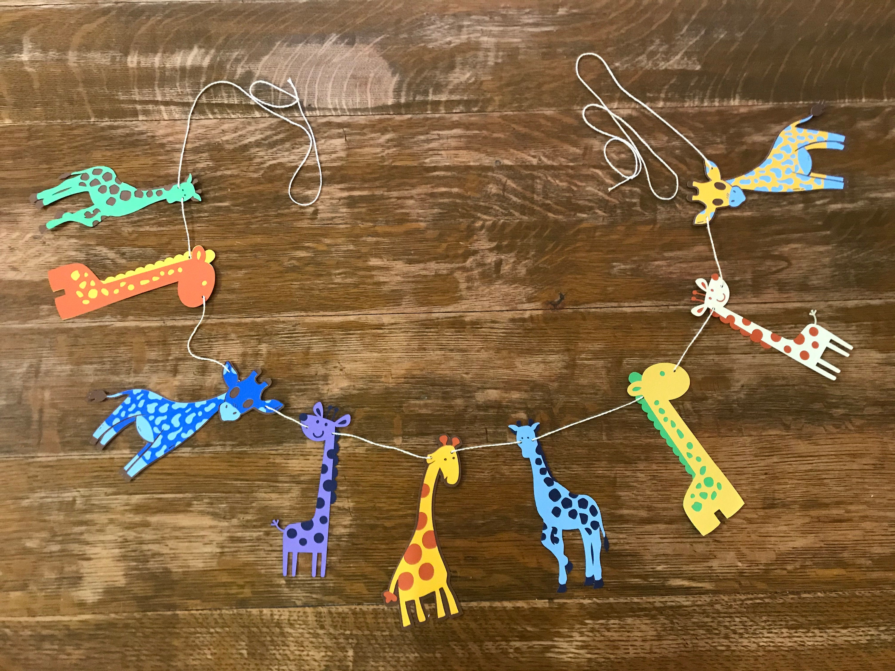 Giraffe garland banner bunting birthday colorful giraffe Etsy