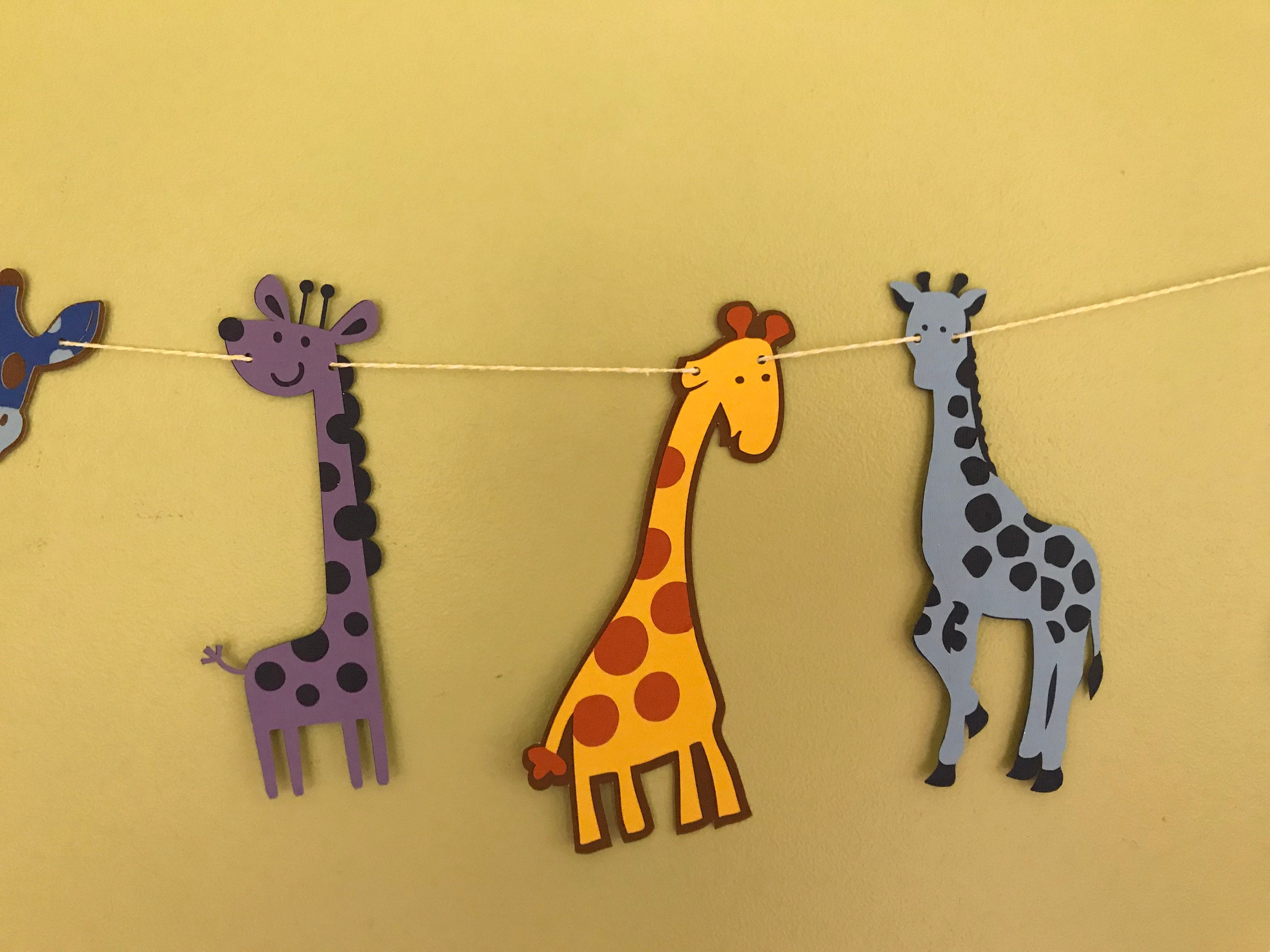 Giraffe garland banner bunting birthday colorful giraffe Etsy