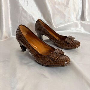 Vintage pumps van pythonleer – bruin – jaren 70 – gemaakt in Spanje