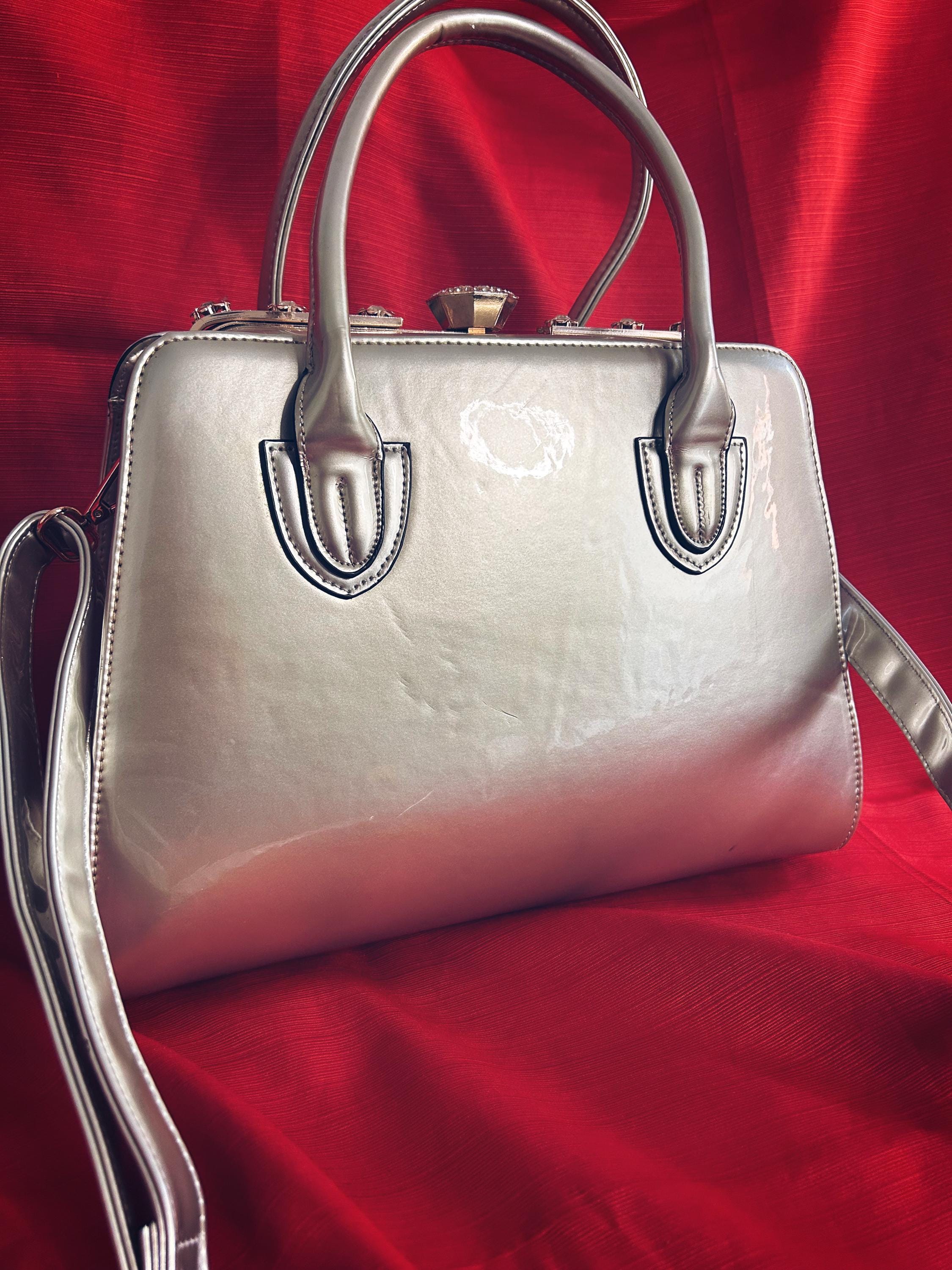 Vintage Y2K Rhinestone Mirror Bag – Reflective Shoulder or 