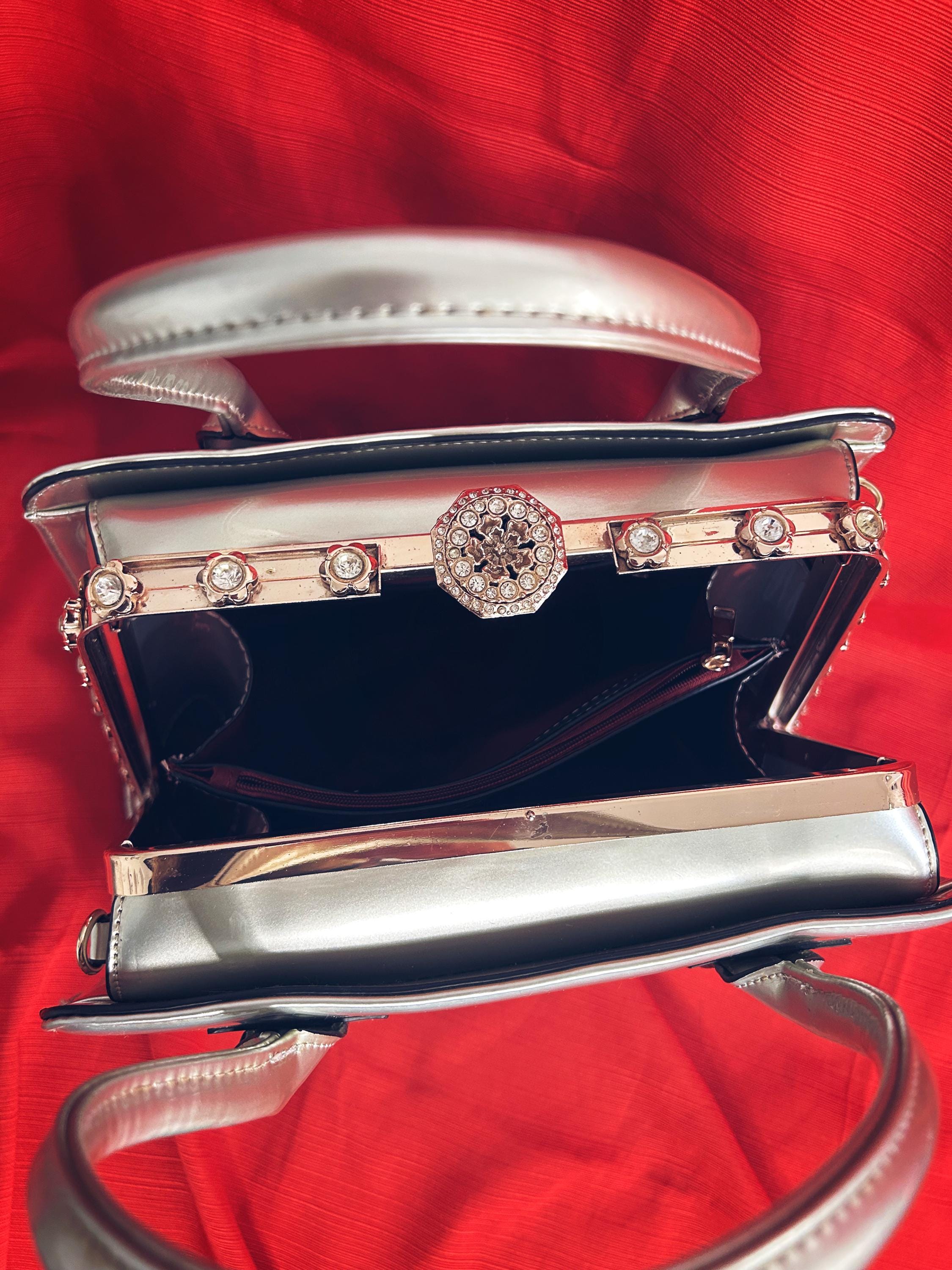 Vintage Y2K Rhinestone Mirror Bag – Reflective Shoulder or 