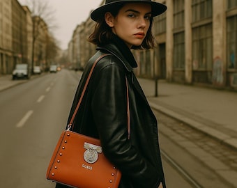 Guess Orange Studded Crossbody Bag – Y2K Glam Style