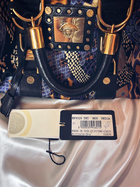 Versace Multicolor Python-Print Barrel Bag – Earl… - image 6