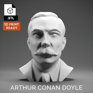 Arthur Conan Doyle 3D Model - High Quality STL file for 3D Printing - 3D Printer File - Historical Bust Statue - STL File - Digital File