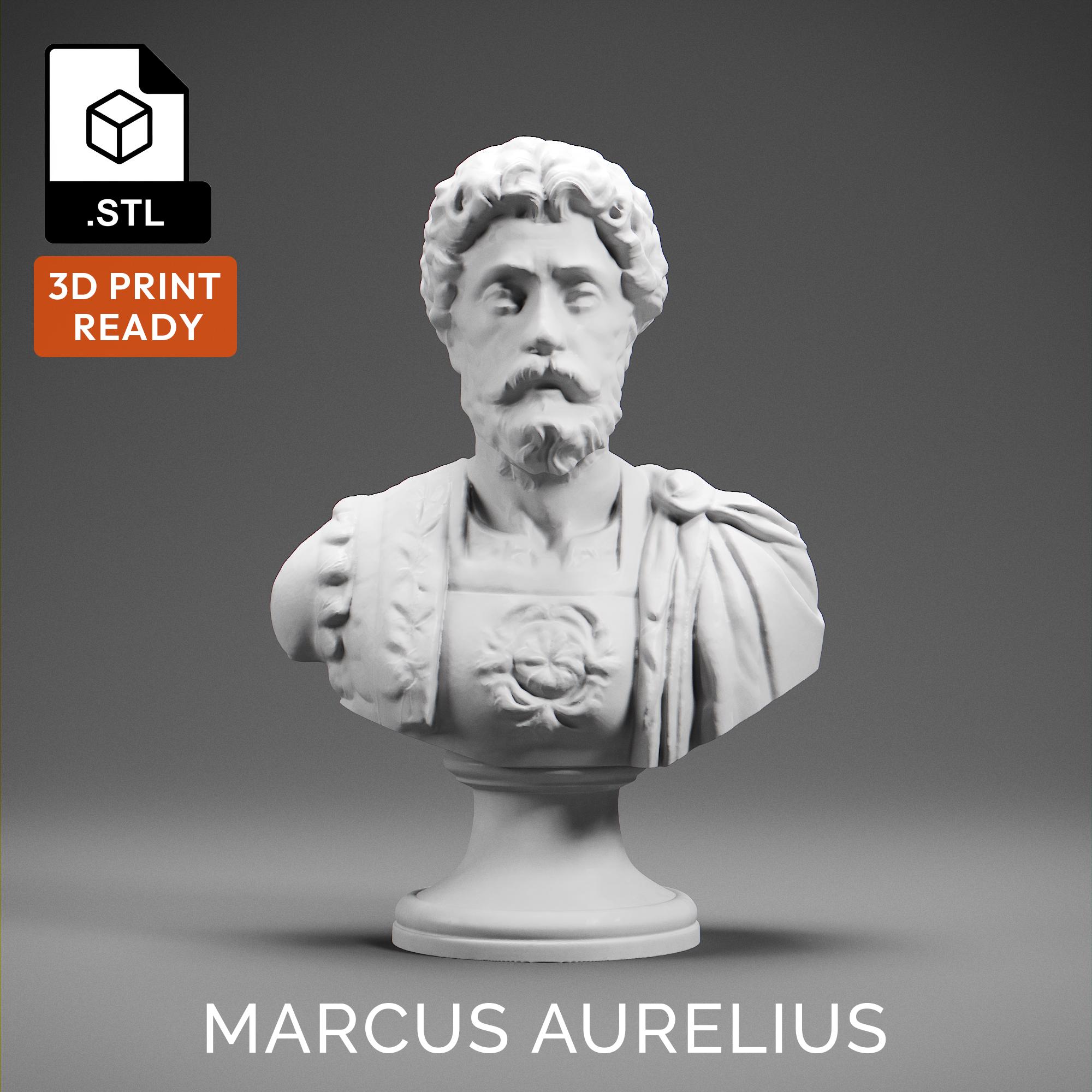 Marcus Aurelius 3D Model - High Quality STL file for 3D Printing - 3D Printer File - Historical Bust Statue - STL File - Digital File