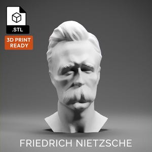 Friedrich Nietzsche 3D Model - High Quality STL file for 3D Printing - 3D Printer File - Historical Bust Statue - STL File - Digital File