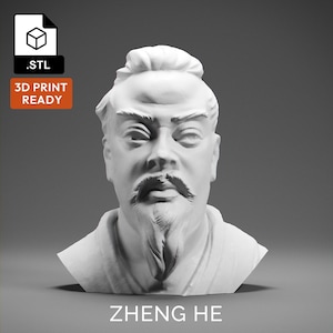 Zheng He 3D Model - High Quality STL file for 3D Printing - 3D Printer File - Historical Bust Statue - STL File - Digital File