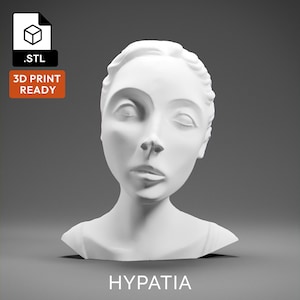 Hypatia 3D Model - High Quality STL file for 3D Printing - 3D Printer File - Historical Bust Statue - STL File - Digital File