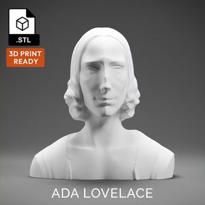 Ada Lovelace 3D Model - High Quality STL file for 3D Printing - 3D Printer File - Historical Bust Statue - STL File - Digital File