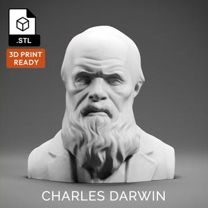 Charles Darwin 3D Model - High Quality STL file for 3D Printing - 3D Printer File - Historical Bust Statue - STL File - Digital File