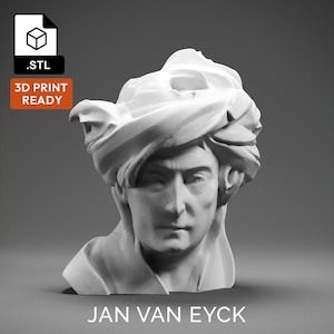Jan van Eyck 3D Model - High Quality STL file for 3D Printing - 3D Printer File - Historical Bust Statue - STL File - Digital File