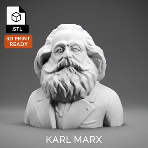 Karl Marx 3D Model - High Quality STL file for 3D Printing - 3D Printer File - Historical Bust Statue - STL File - Digital File