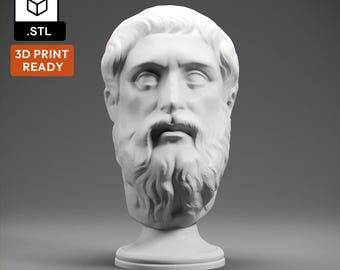 Plato 3D Model - High Quality STL file for 3D Printing - 3D Printer File - Historical Bust Statue - STL File - Digital File