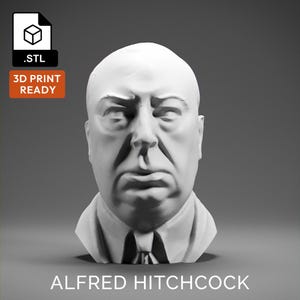 Alfred Hitchcock 3D Model - High Quality STL file for 3D Printing - 3D Printer File - Historical Bust Statue - STL File - Digital File