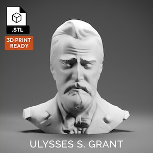 Ulysses S. Grant 3D Model - High Quality STL file for 3D Printing - 3D Printer File - Historical Bust Statue - STL File - Digital File