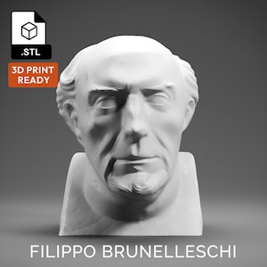 Filippo Brunelleschi 3D Model - High Quality STL file for 3D Printing - 3D Printer File - Historical Bust Statue - STL File - Digital File