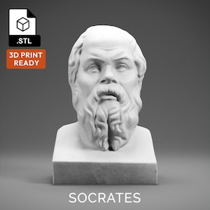 Socrates 3D Model - High Quality STL file for 3D Printing - 3D Printer File - Historical Bust Statue - STL File - Digital File