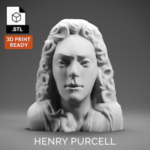 Henry Purcell 3D Model - High Quality STL file for 3D Printing - 3D Printer File - Historical Bust Statue - STL File - Digital File