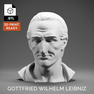 G. W. Leibniz 3D Model - High Quality STL file for 3D Printing - 3D Printer File - Historical Bust Statue - STL File - Digital File
