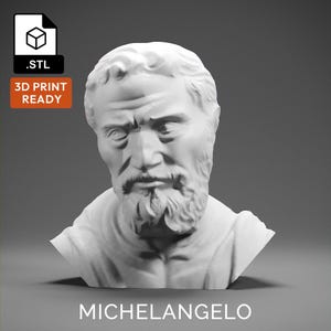 Michelangelo 3D Model - High Quality STL file for 3D Printing - 3D Printer File - Historical Bust Statue - STL File - Digital File