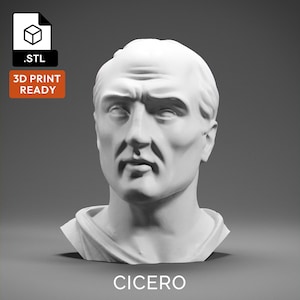 Cicero 3D Model - High Quality STL file for 3D Printing - 3D Printer File - Historical Bust Statue - STL File - Digital File