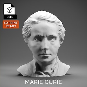 Marie Curie 3D Model - High Quality STL file for 3D Printing - 3D Printer File - Historical Bust Statue - STL File - Digital File