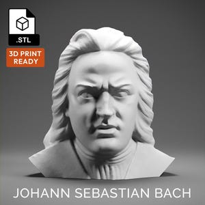 Johann Sebastian Bach 3D Model - High Quality STL file for 3D Printing - 3D Printer File - Historical Bust Statue - STL File - Digital File