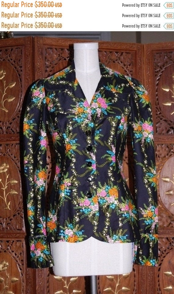 Vintage 1970s 'Young Edwardian Arpeja Floral Jacke