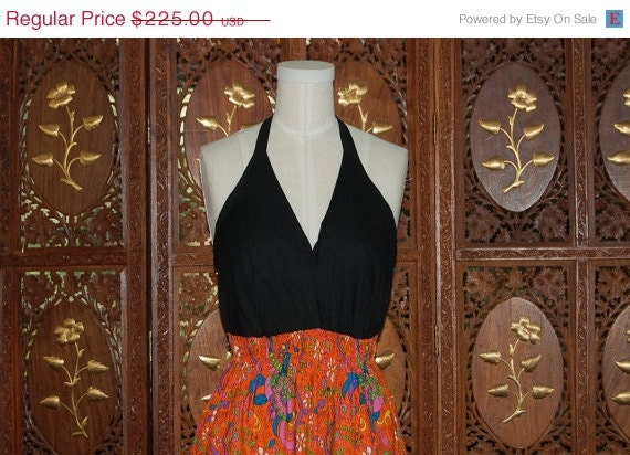 ON SALE Vintage 1970s  Signed Cotton Batik Print … - image 2