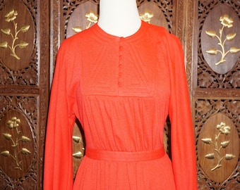 1970s Donald Brooks Red Knit Dress Sz 8