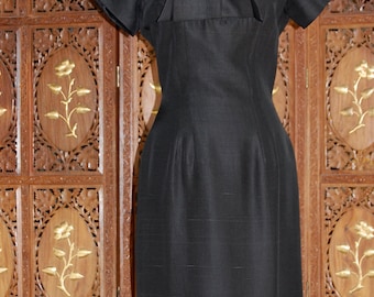 ON SALE Vintage 1950s LBD with Ruffled Bodice