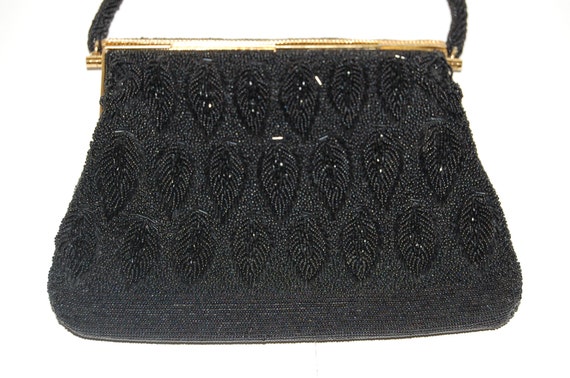 ON SALE Vintage Black Beaded Handbag - image 3