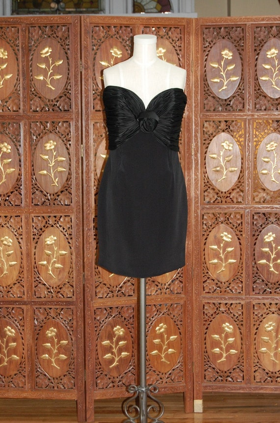 ON SALE Vintage 1980s VICKY Tiel Couture Black Sil