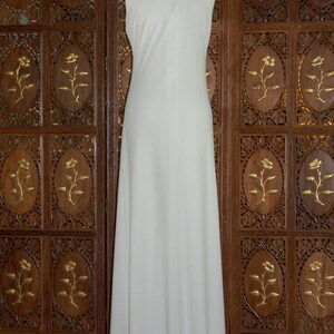 ON SALE Vintage 1960s ADELE Simpson White Column Gown Sz 8 image 4