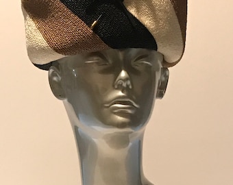 ON SALE Vintage 1960s Pierre Balmain Licensed Copy Hat - "Reproduction of Chapeaux Pierre Balmain Paris"