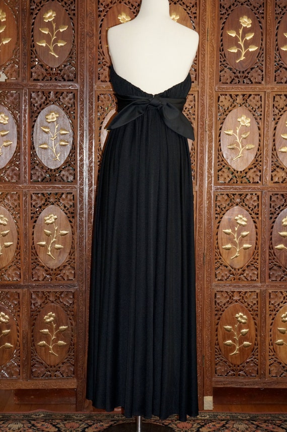 ON SALE 1970s ESTEVEZ  Black Strapless Evening Go… - image 3