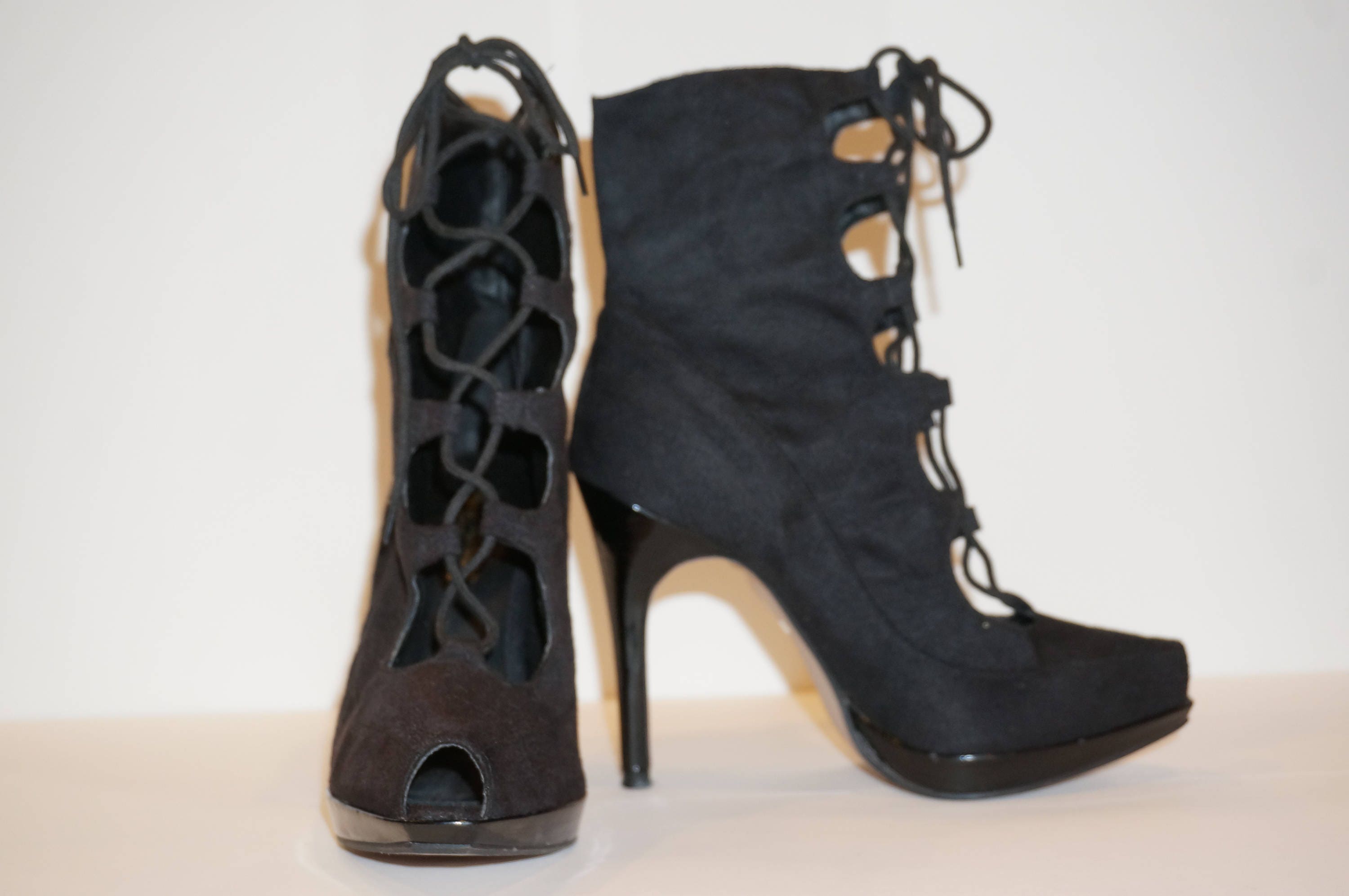Laceup Stiletto Ankle Boots - Etsy