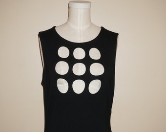 ON SALE Vintage 1980s Cynthia Rowley LBD with Circle Cut-Outs Sz 2