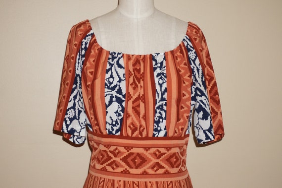 Lanvin, 1970s LANVIN Tribal Print Summer Dress