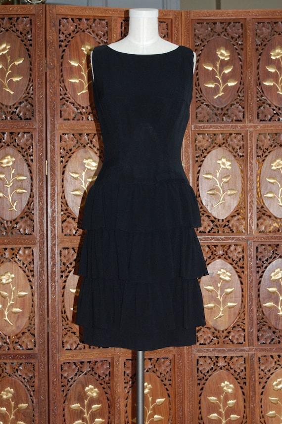 ON SALE Vintage 1950s  LBD 'New Look' Cocktail Dre