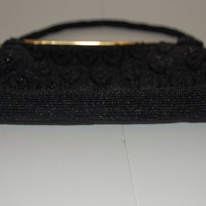 ON SALE Vintage Black Beaded Handbag image 4