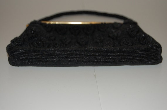 ON SALE Vintage Black Beaded Handbag - image 4