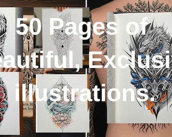 Diseños de tatuajes hechos a mano / Plantillas de tatuajes originales (Descarga digital)
