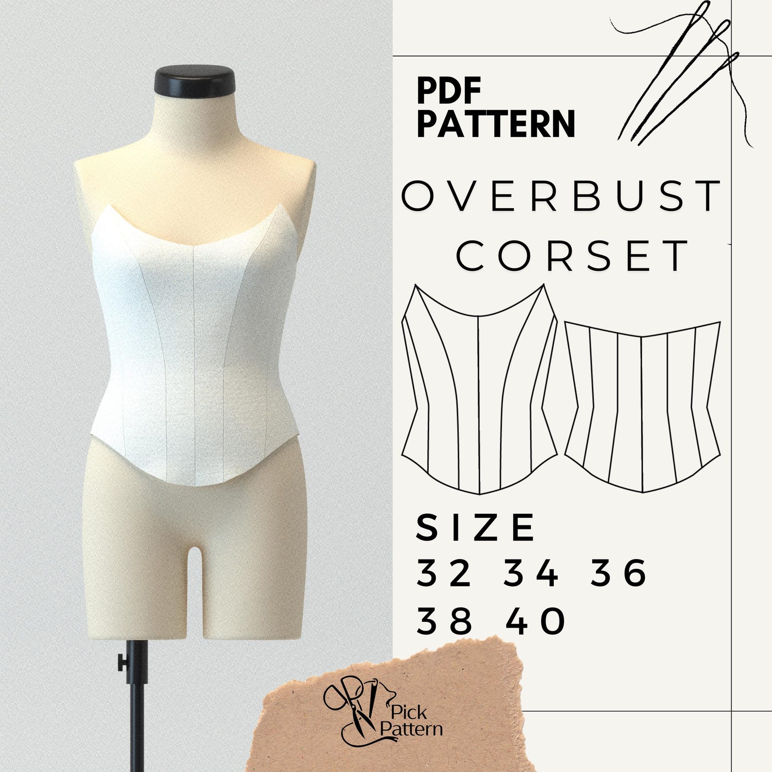 Overbust Corset Sewing Pattern - Etsy