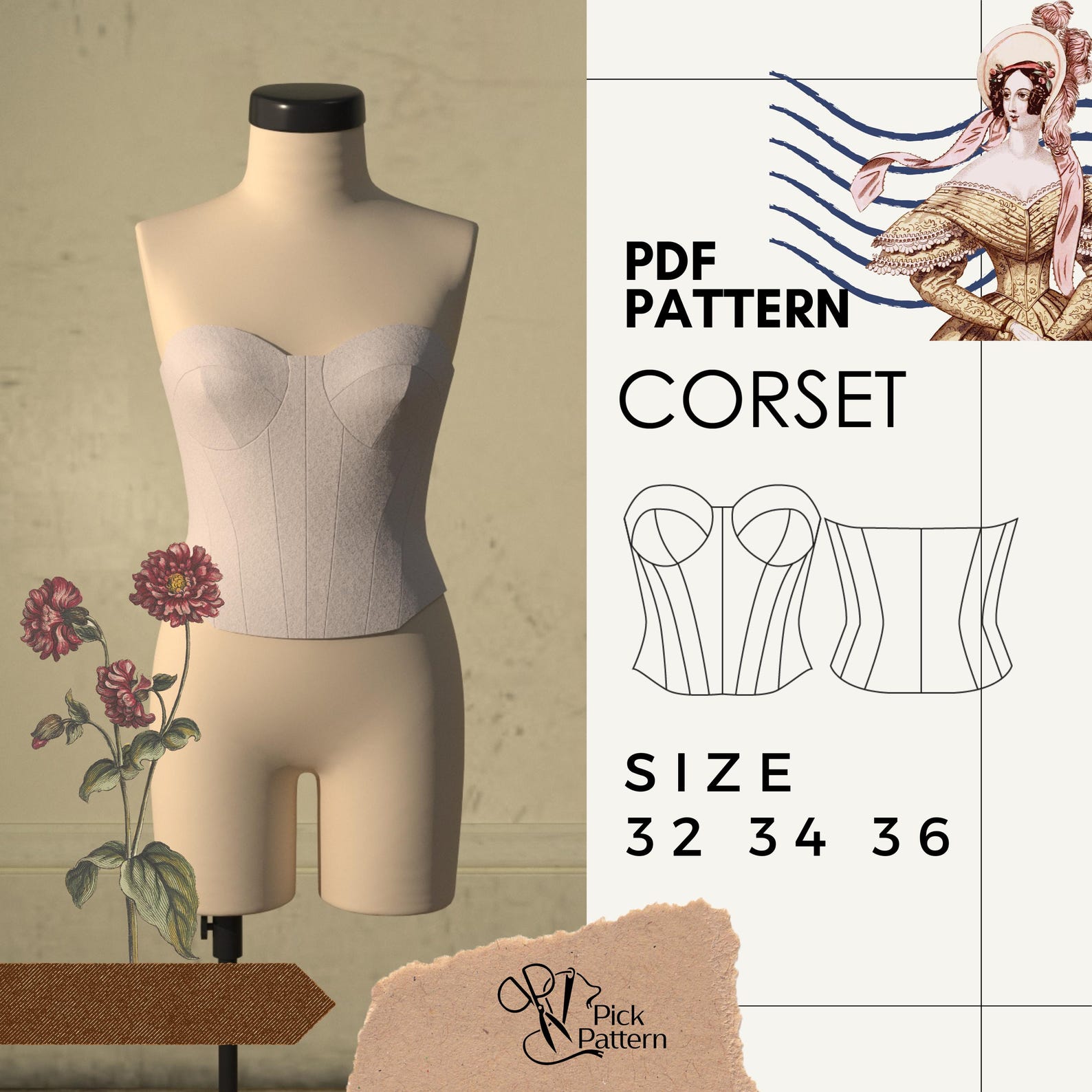 Corset Sewing Pattern Etsy