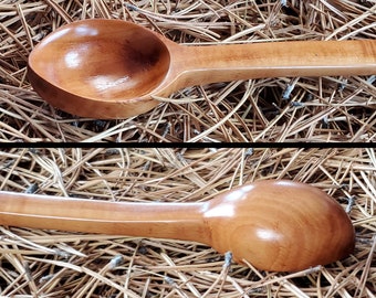 Apricot Spoon, Hand carved spoon made from Utah grown Apricot wood.  #23-11