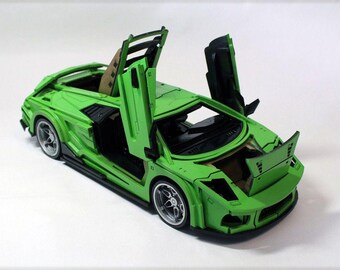 Lamborghini Murcielago Laser Cut File svg dxf pdf  | 3D Wooden Car Model | CNC Laser Cutting Plans | 3mm Plywood Puzzle