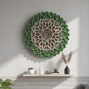 Layered Mandala SVG File, Laser Cut Wall Art Template, CNC Glowforge Digital Download