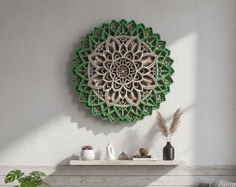 Layered Mandala SVG File, Laser Cut Wall Art Template, CNC Glowforge Digital Download