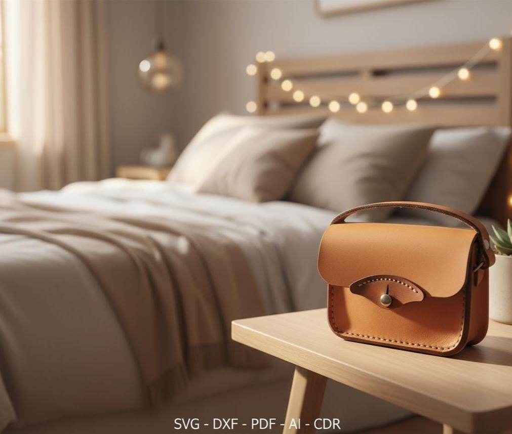 Mini Leather Bag Svg Dxf Pdf Pattern | Small Crossbody Pouch Template ...